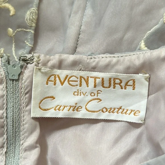 🔥RARE!🔥NOSWT Aventura Carrie Couture Lace & Chiffon Party Wedding Dress 60-70s - Picture 7 of 8